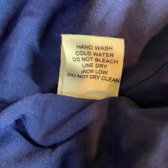 Fashion on Earth Womens Mini Skirt Large Blue Button-Front 90s Chic Rayon Linen - Picture 6 of 8